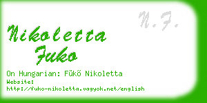 nikoletta fuko business card