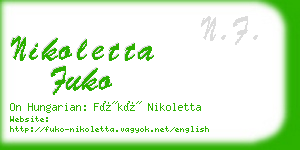 nikoletta fuko business card